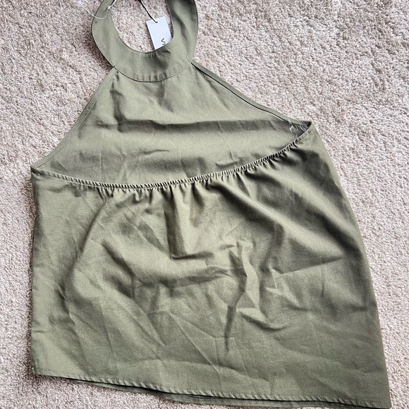 Vigoss Olive Green Halter Blouse - Picture 2 of 3